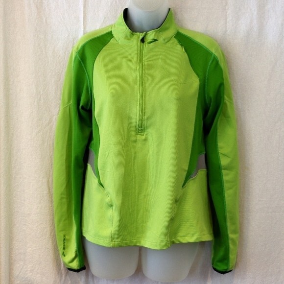 Brooks Green Athletic Track Jacket Pullover 1/4 Zip Small WL630 - Picture 11 of 12